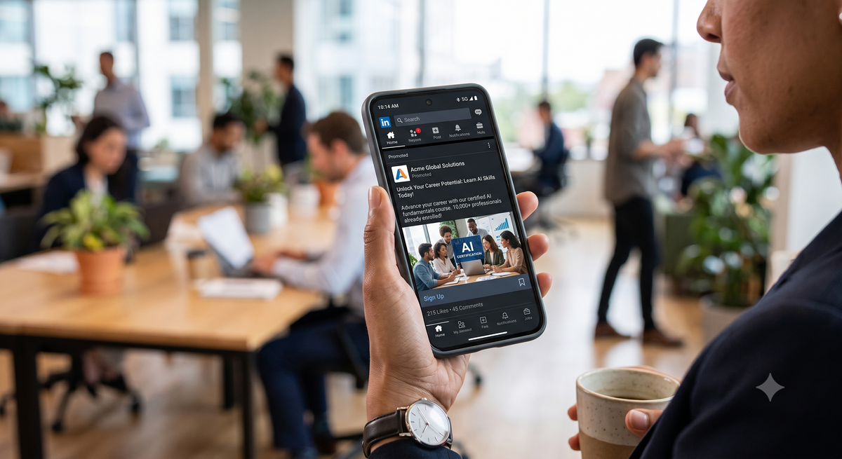 LinkedIn Mobile News Feed Ads